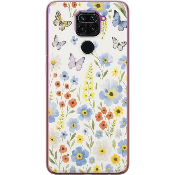 Xiaomi Redmi Note 9 Genomskinligt Skal Sommarblommor