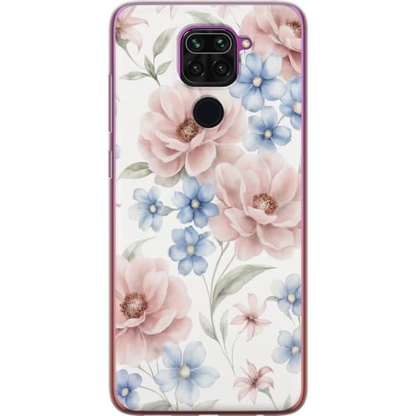 Xiaomi Redmi Note 9 Genomskinligt Skal Romantiska blommor