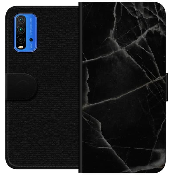 Xiaomi Redmi Note 9 4G Lommeboketui Svart marmor