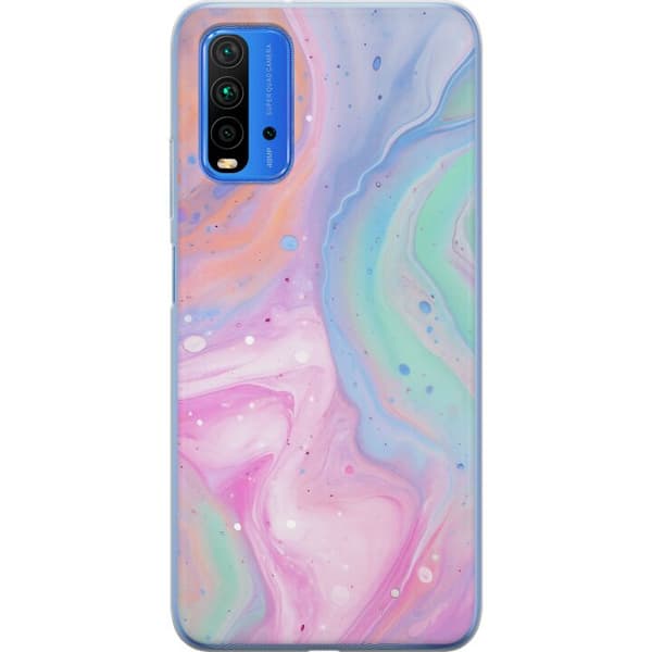 Xiaomi Redmi Note 9 4G Genomskinligt Skal Pastellmarmor