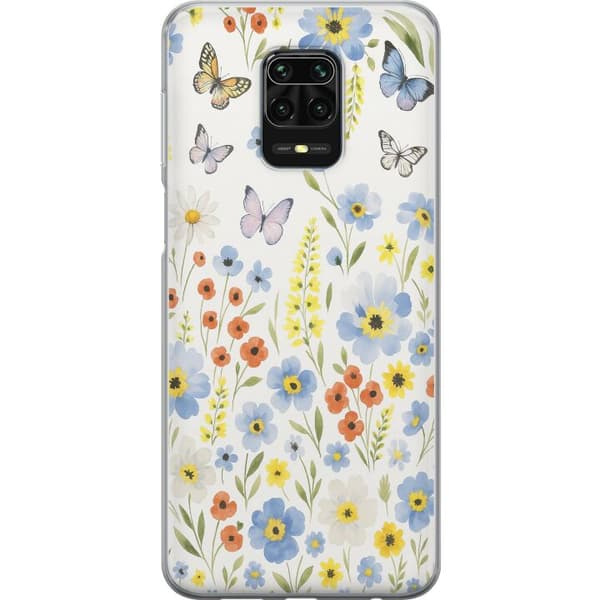 Xiaomi Redmi Note 9S Gennemsigtig cover Sommerblomster