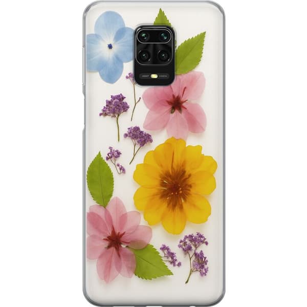 Xiaomi Redmi Note 9S Läpinäkyvä kuori Painetut kukat