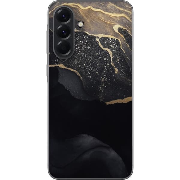 Samsung Galaxy A56 Gennemsigtig cover Sort guld abstrakt