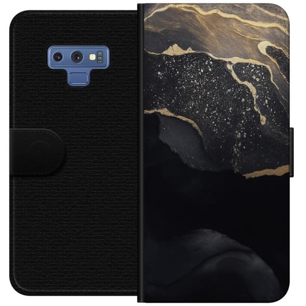 Samsung Galaxy Note9 Plånboksfodral Svart guld abstrakt