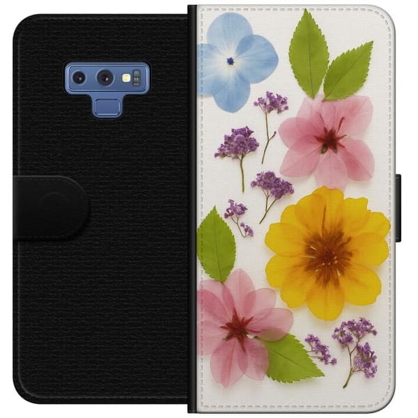 Samsung Galaxy Note9 Plånboksfodral Pressade blommor
