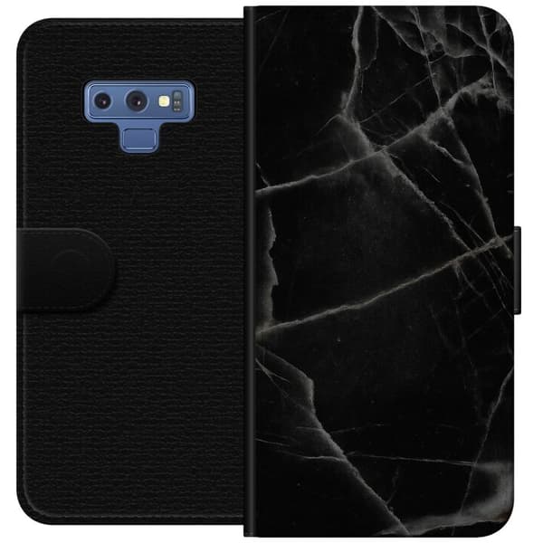 Samsung Galaxy Note9 Tegnebogsetui Sort marmor