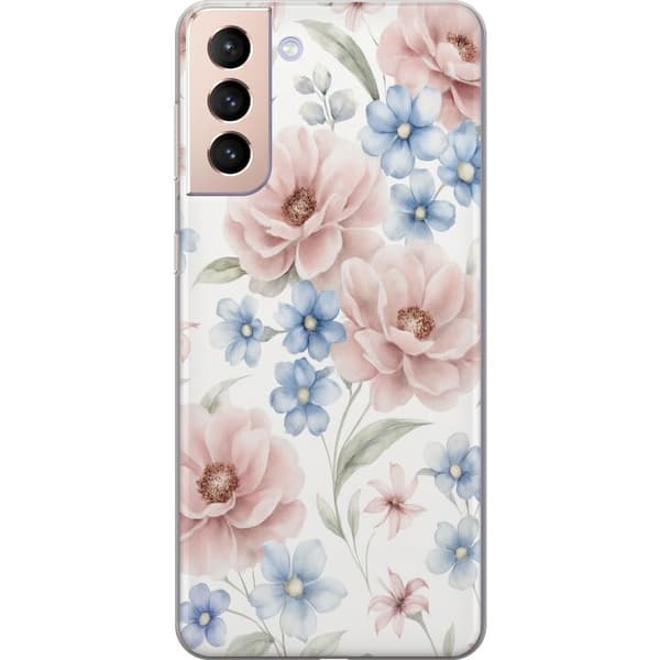 Samsung Galaxy S21 Läpinäkyvä kuori Romanttiset kukat