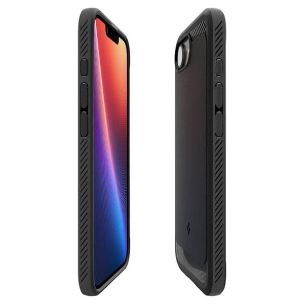Coque för iPhone 16e - Spigen Rugged Armor MagSafe - Mat svart