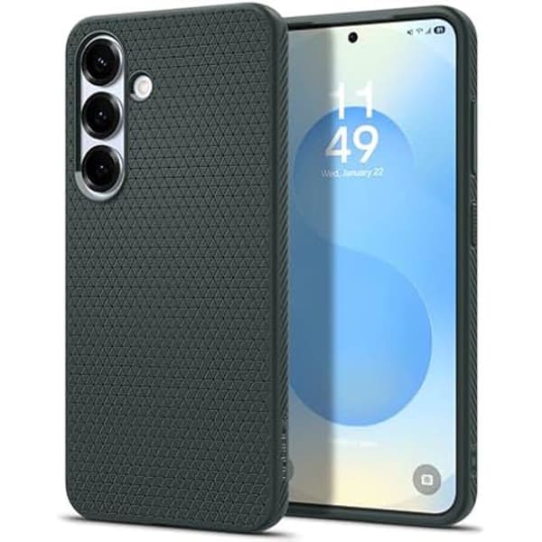 Coque - SPIGEN - Liquid Air - Kompatibel med Samsung Galaxy S25 - Stötsäker - Grön - Ergonomisk