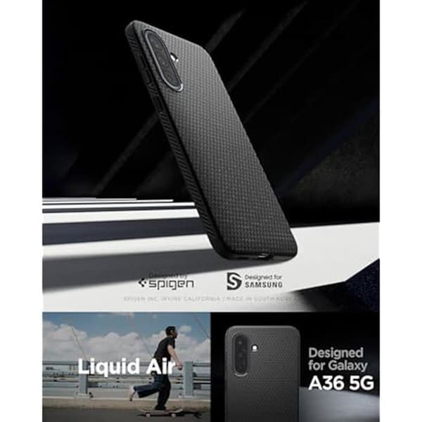 Coque Souple - SPIGEN - Samsung Galaxy A36 5G - Svart Matt - Premium Skydd - Raffinerad Design