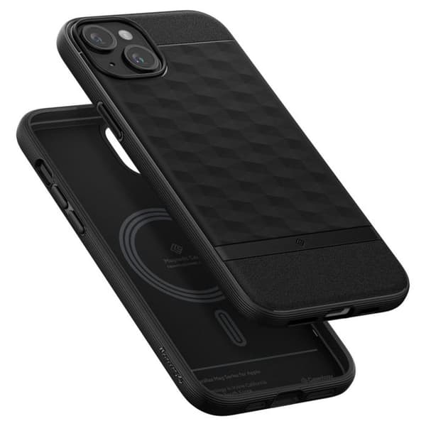Coque pour iPhone 15 - Spigen Caseology Caseology Parallax MagSafe - Svart Matt
