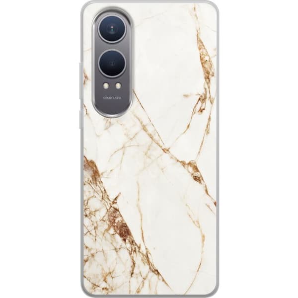 OnePlus Nord CE4 Lite Gennemsigtig cover Hvid marmor