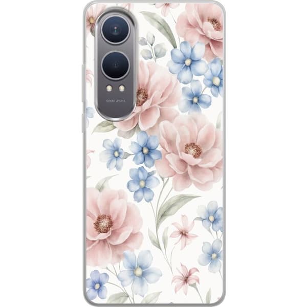 OnePlus Nord CE4 Lite Genomskinligt Skal Romantiska blommor