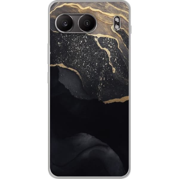 OnePlus Nord 4 Gennemsigtig cover Sort guld abstrakt