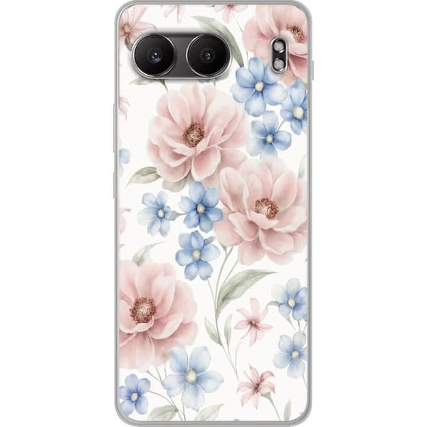 OnePlus Nord 4 Gjennomsiktig deksel Romantiske blomster