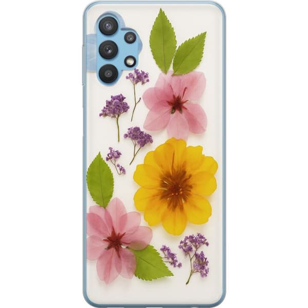 Samsung Galaxy A32 5G Gennemsigtig cover Pressede blomster