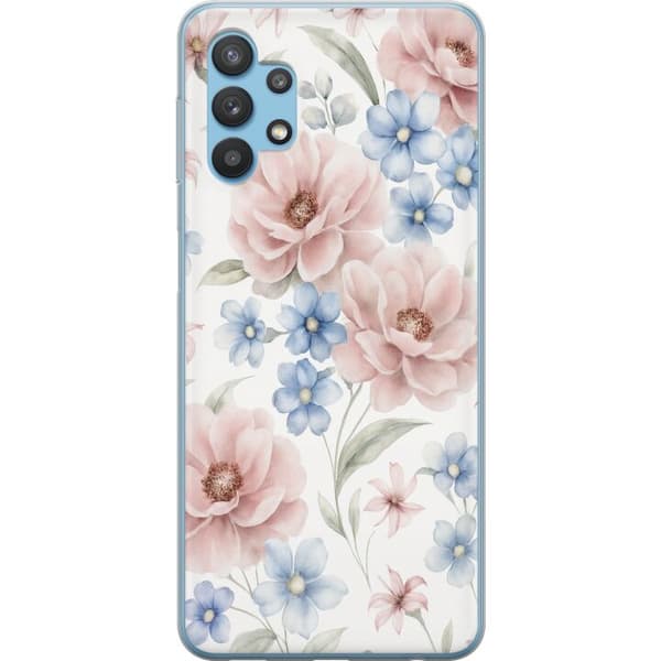Samsung Galaxy A32 5G Gjennomsiktig deksel Romantiske blomster
