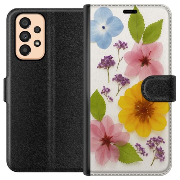 Samsung Galaxy A33 5G Tegnebogsetui Pressede blomster