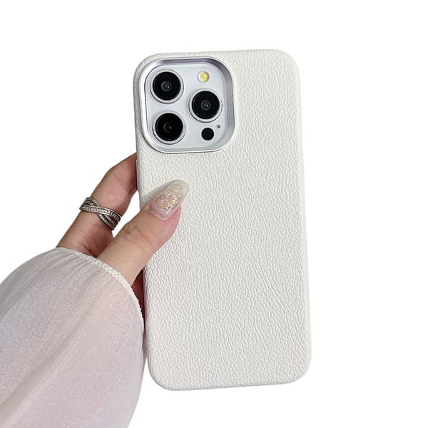 iPhone 14 Pro Skal Läder - Vit