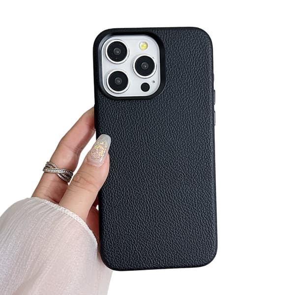 iPhone 14 Pro Max Fodral Läder - Svart