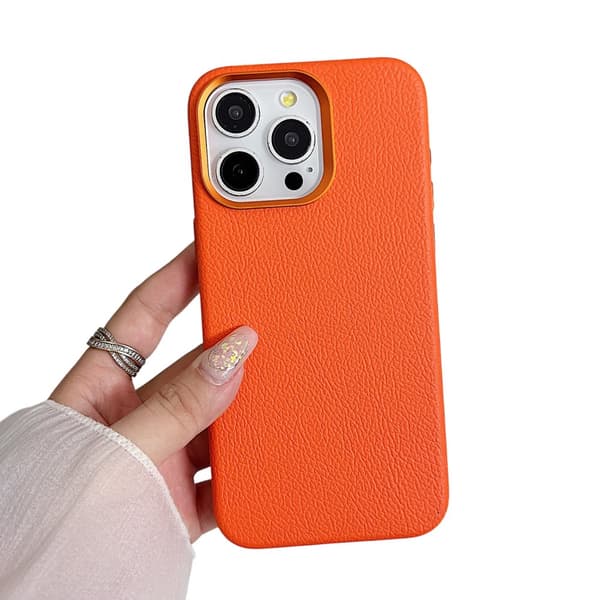 iPhone 13 Pro Skal Läder - Hermes Orange