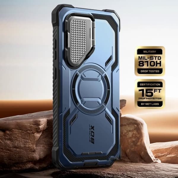 Coque Intégrale för Samsung S25 Ultra Stötbeständig Kompatibel med MagSafe I-Blason Blå