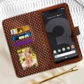 Miniatyrbild 5 av 6: Smartphone Etui med Prickar 5,0 till 5,3 Flip Plånbok Stöd och Spegel brun