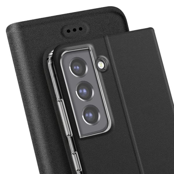 Fodral för Samsung Galaxy S21 FE Med Kortfack Stativ Video Akashi Svart