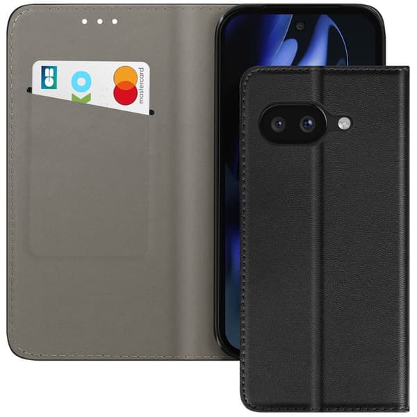 Fodral för Google Pixel 9a Magnetisk Portfölj Klipp Stöd Svart