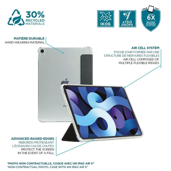 Skyddshölje för iPad Air 11'' 2024 M2 - Stötsäker Fodral - Svart/Transparent - Mjuk