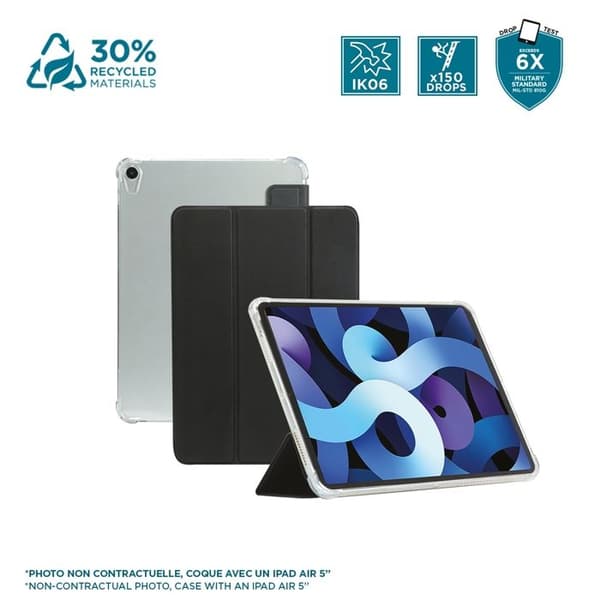 Skyddshölje för iPad Air 11'' 2024 M2 - Stötsäker Fodral - Svart/Transparent - Mjuk