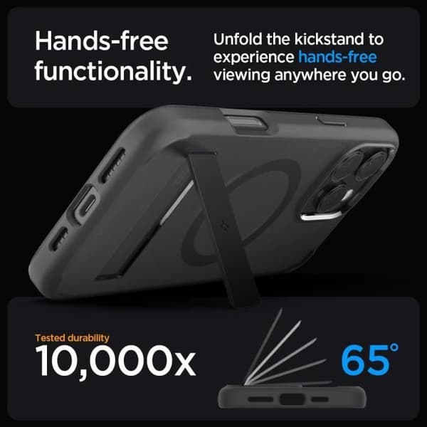 Spigen Skal för iPhone 16 Pro Ultra Hybrid S MagFit Flexibel Fäste 6,3 Tum - Frost Svart