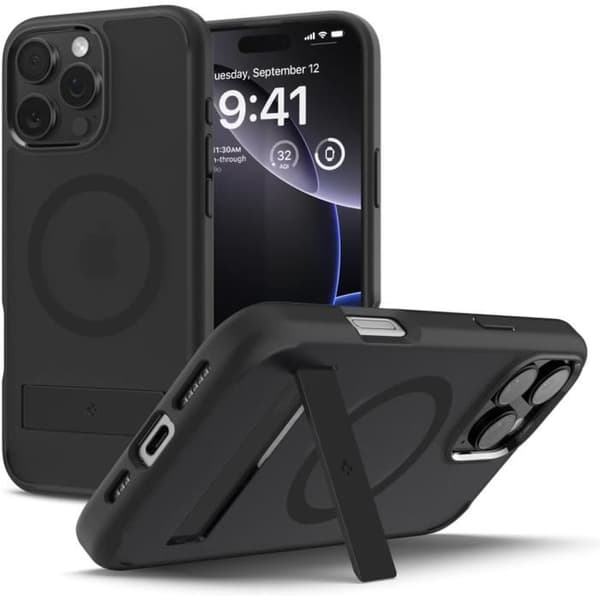 Spigen Skal för iPhone 16 Pro Ultra Hybrid S MagFit Flexibel Fäste 6,3 Tum - Frost Svart