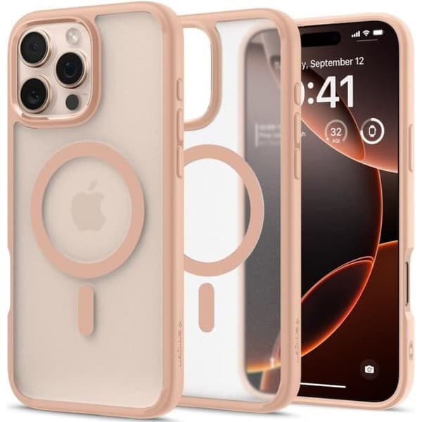 Spigen Fodral för iPhone 16 Pro Max, Ultra Hybrid MagFit, Semi-Transparent 6,9 Tum - Frost Rosé Titan