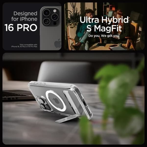 Spigen Fodral för iPhone 16 Pro Ultra Hybrid S MagFit Transparent