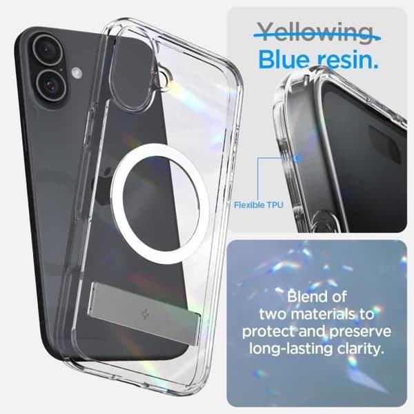 Coque för iPhone 16, Ultra Hybrid S MagFit, Flexibel Fäste 6,1 Tum - Transparent av Spigen
