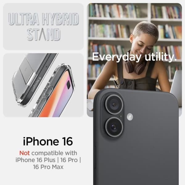 Coque för iPhone 16, Ultra Hybrid S MagFit, Flexibel Fäste 6,1 Tum - Transparent av Spigen