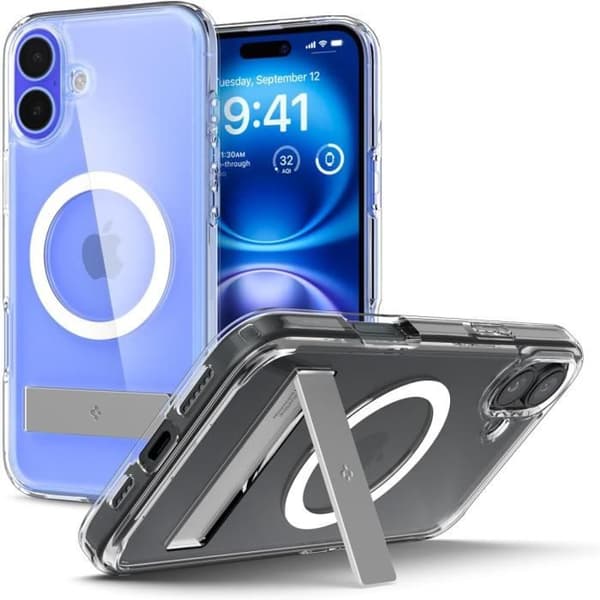 Coque för iPhone 16, Ultra Hybrid S MagFit, Flexibel Fäste 6,1 Tum - Transparent av Spigen