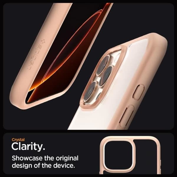 Spigen Skal för iPhone 16 Pro, Ultra Hybrid, Anti-gulning 6,3 Tum - Titanrosa
