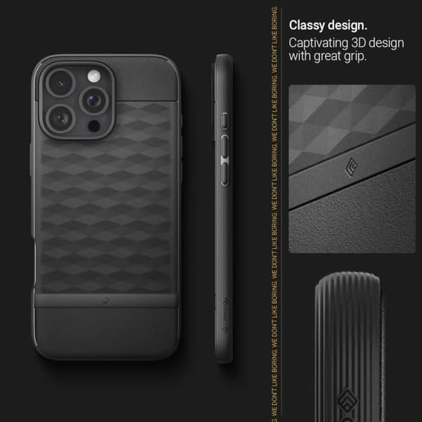 Coque de skydd i magnetisk design Caseology Parallax för iPhone 16 Pro Max - Matt svart
