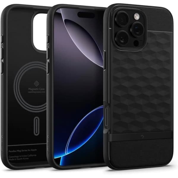 Coque de skydd i magnetisk design Caseology Parallax för iPhone 16 Pro Max - Matt svart