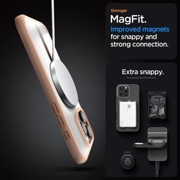 Spigen Skal för iPhone 16 Pro, Ultra Hybrid MagFit, Semi-Transparent 6,3 Tum - Frost Rose Titan