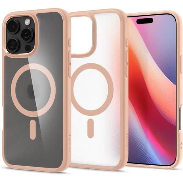Spigen Skal för iPhone 16 Pro, Ultra Hybrid MagFit, Semi-Transparent 6,3 Tum - Frost Rose Titan