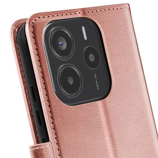 Fodral för Xiaomi Redmi Note 14 4G Plånbok med Rem Mayaxess Champagne Rosa