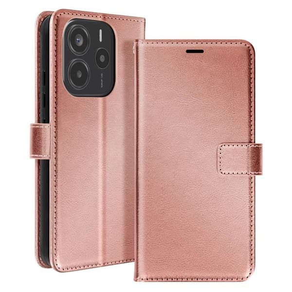 Fodral för Xiaomi Redmi Note 14 4G Plånbok med Rem Mayaxess Champagne Rosa