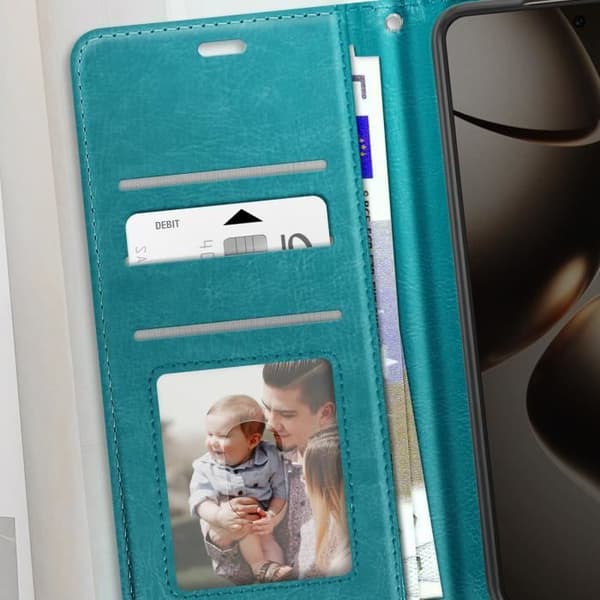 Etui för Xiaomi 14T Pro Plånbok med Rem Mayaxess Turkos