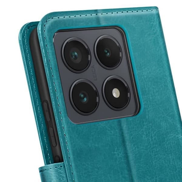 Etui för Xiaomi 14T Pro Plånbok med Rem Mayaxess Turkos