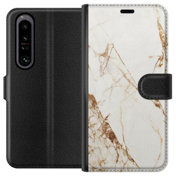 Sony Xperia 1 IV Lommeboketui Hvit marmor