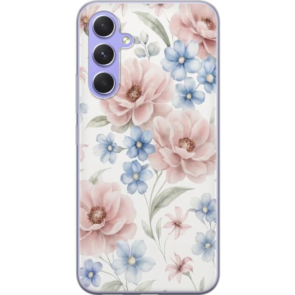 Samsung Galaxy A54 Gjennomsiktig deksel Romantiske blomster