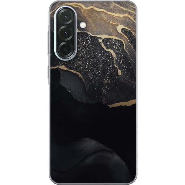Samsung Galaxy A36 Gennemsigtig cover Sort guld abstrakt
